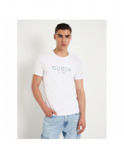 T-shirt logo iridesce blanc homme - Guess