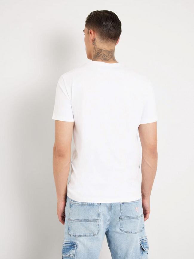 T-shirt logo iridesce blanc homme - Guess