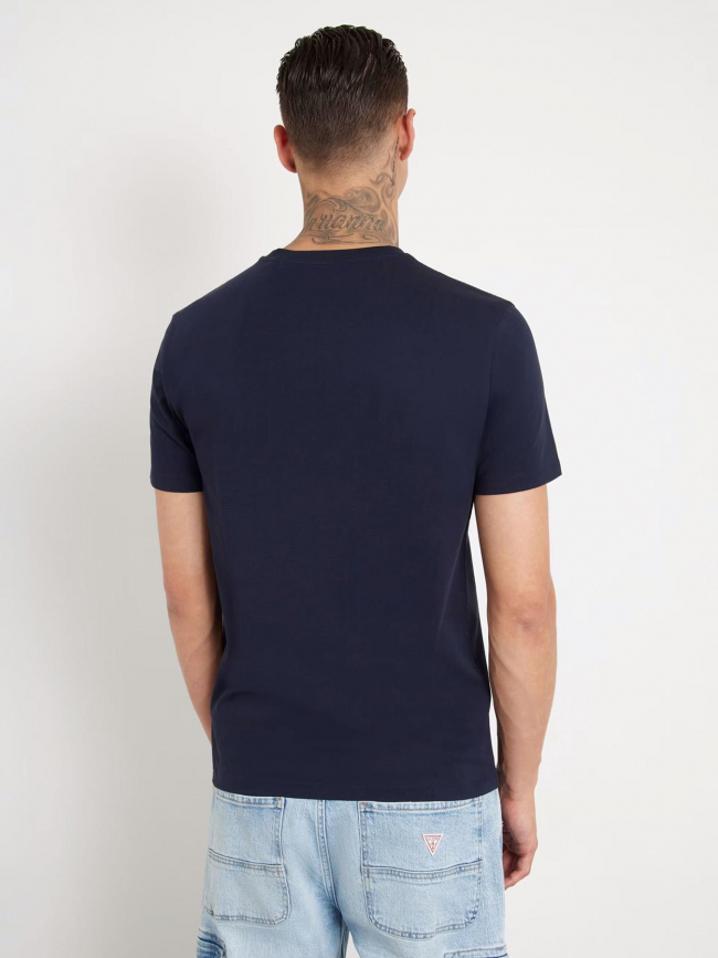 T-shirt logo iridesce bleu marine homme - Guess