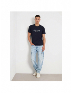 T-shirt logo iridesce bleu marine homme - Guess