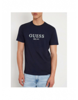 T-shirt logo iridesce bleu marine homme - Guess