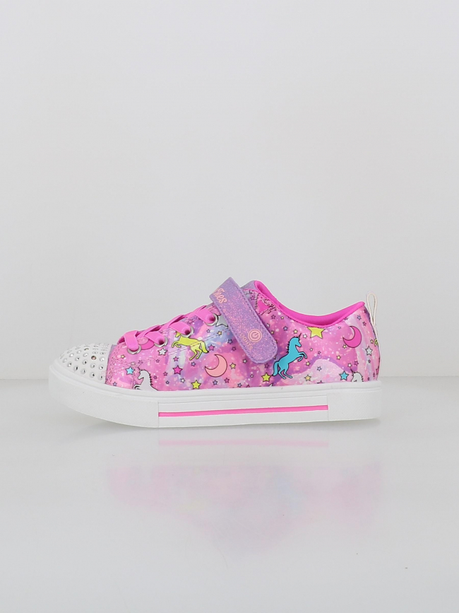 Baskets lumineuses twinkle sparks rose fille - Skechers