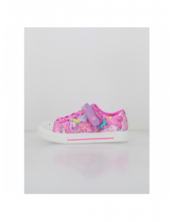 Baskets lumineuses à scratch twinkle sparks rose fille - Skechers