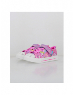 Baskets lumineuses à scratch twinkle sparks rose fille - Skechers