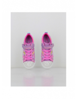 Baskets lumineuses à scratch twinkle sparks rose fille - Skechers