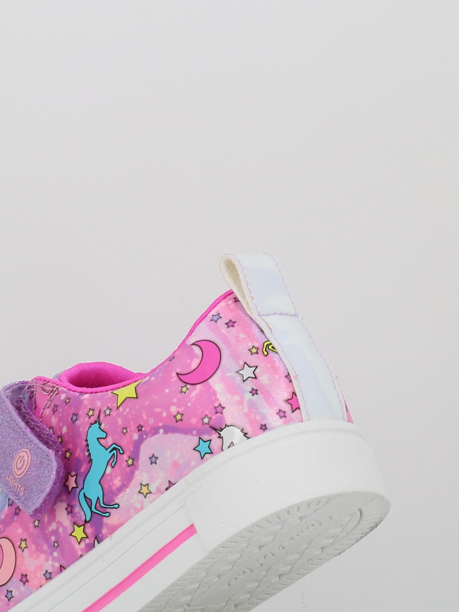 Baskets lumineuses à scratch twinkle sparks rose fille - Skechers