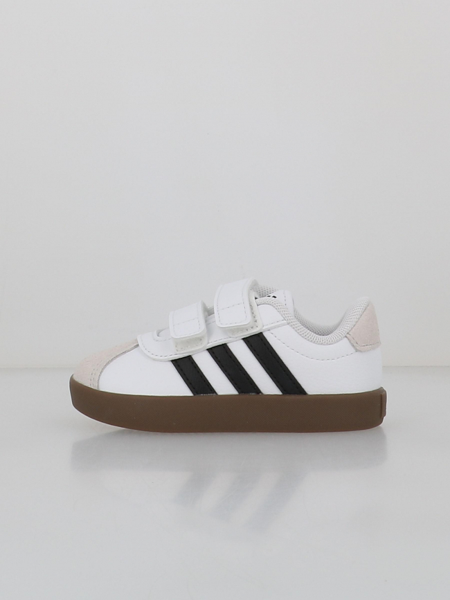 Baskets vl court 3.0 blanc noir marron enfant - Adidas