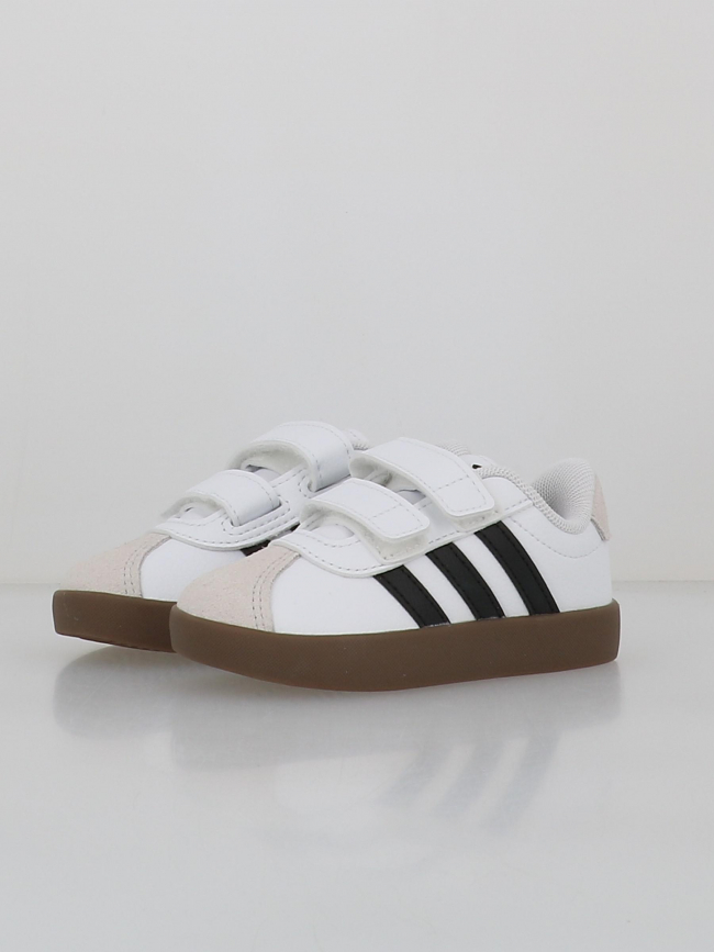 Baskets vl court 3.0 blanc noir marron enfant - Adidas