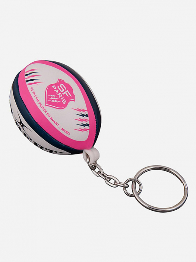 Porte clé ballon rugby stade français rose blanc - Gilbert