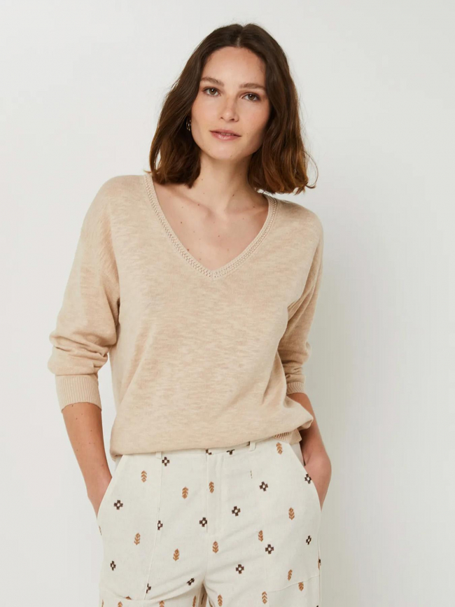 Pull en lin maddly beige femme - La Petite Etoile