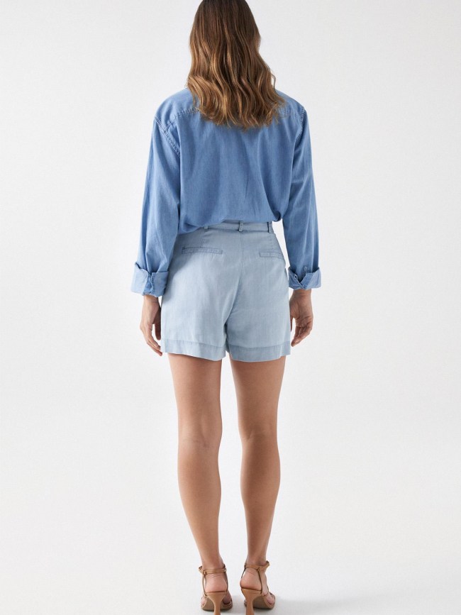 Short léger effet jean bleu clair femme - Salsa