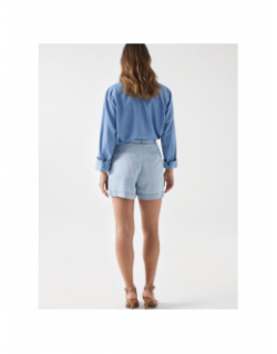 Short léger effet jean bleu clair femme - Salsa