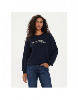 Sweat mordern script logo bleu marine femme - Tommy Hilfiger