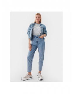 Jean slim taille haute crop izzie bleu femme - Tommy Jeans