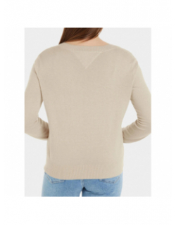 Pull col v essential beige femme - Tommy Jeans