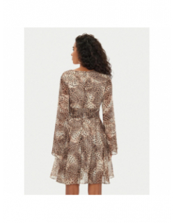 Robe mini léopard laila marron femme - Guess