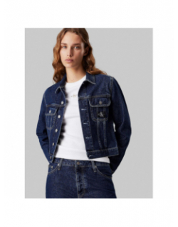 Veste en jean crop 90's bleu foncé femme - Calvin Klein Jeans