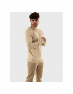 Pull col roulé fracas beige homme - Benson & Cherry