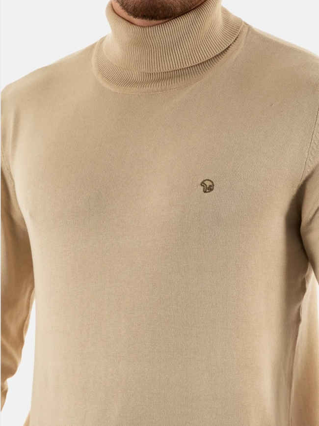 Pull col roulé fracas beige homme - Benson & Cherry