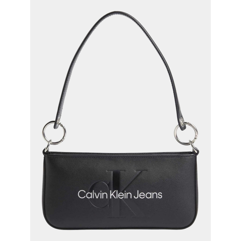 Sac a main sculpted shoulder noir femme - Calvin Klein