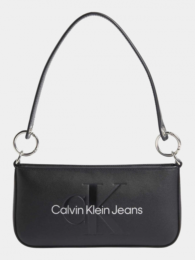 Sac a main sculpted shoulder noir femme - Calvin Klein