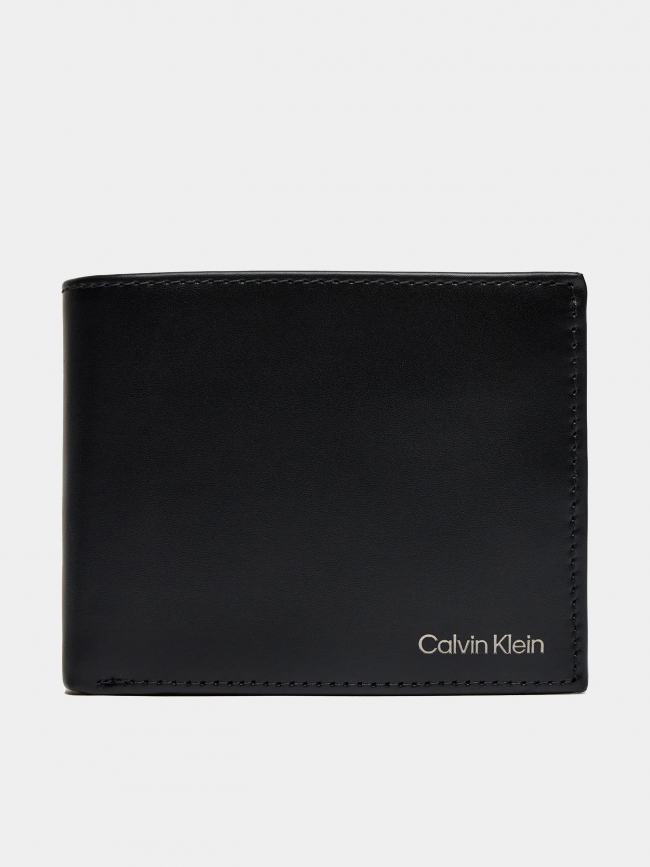 Portefeuille 3 volets smooth noir homme - Calvin Klein