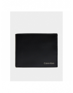 Portefeuille 3 volets smooth noir homme - Calvin Klein