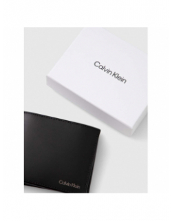 Portefeuille 3 volets smooth noir homme - Calvin Klein