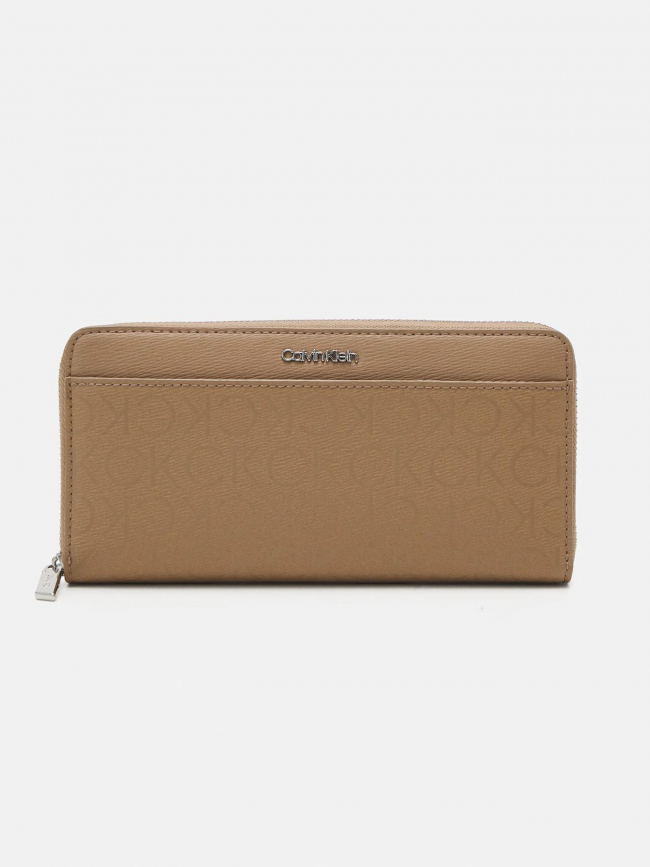 Portefeuille large zippé must beige femme - Calvin Klein