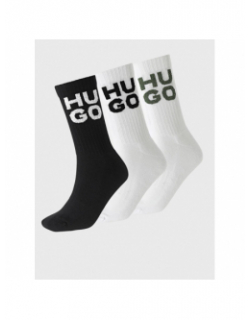 Pack de 3 paires de chaussettes blanc et noir homme - Hugo