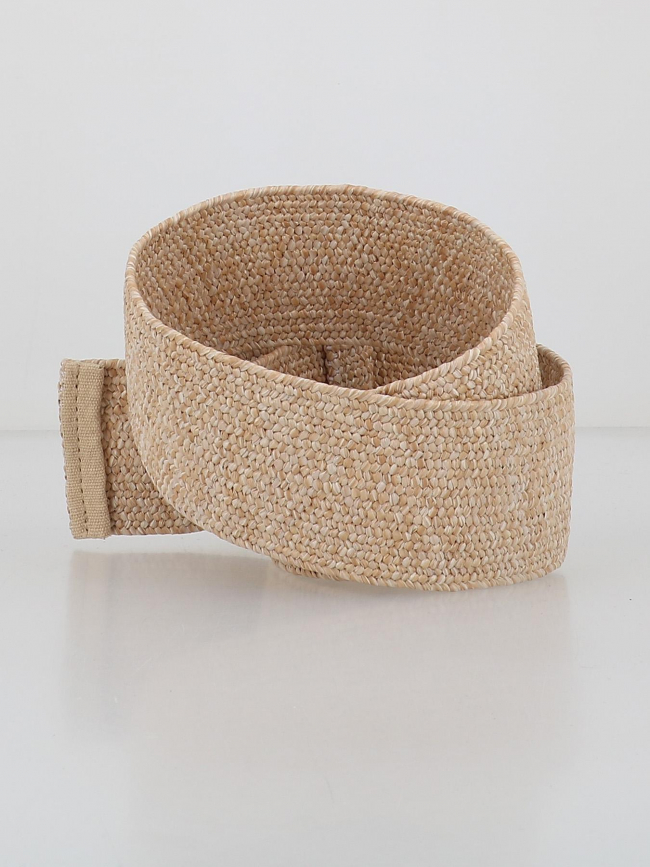 Ceinture en paille straw waist beige femme - Pieces