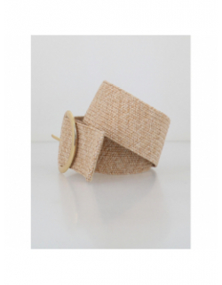 Ceinture en paille straw waist beige femme - Pieces