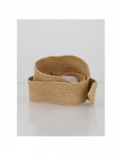 Ceinture raphia fania beige femme - Deeluxe