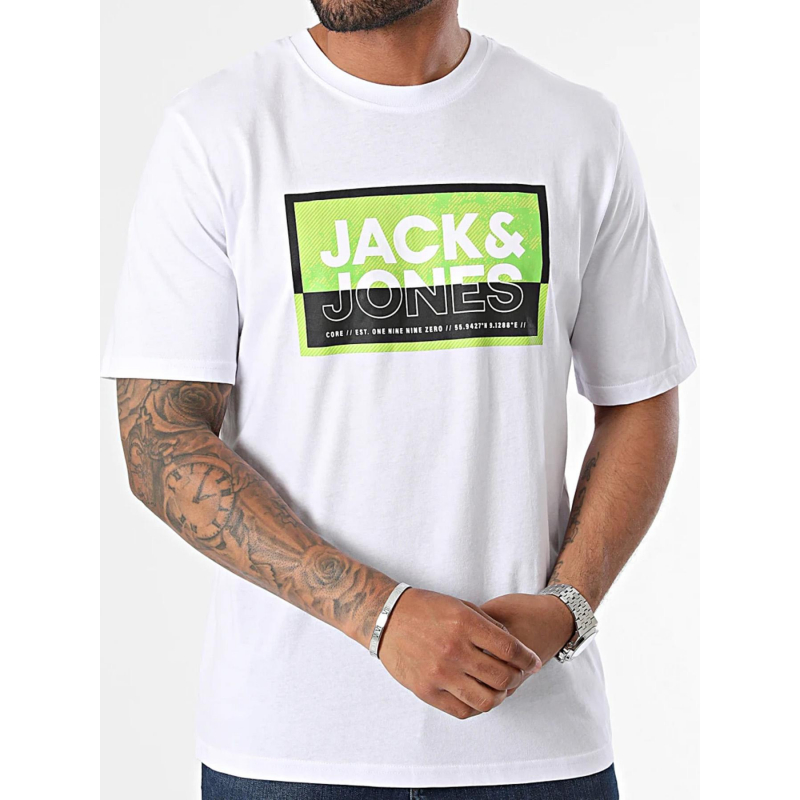 T-shirt logan summer blanc vert homme - Jack & Jones