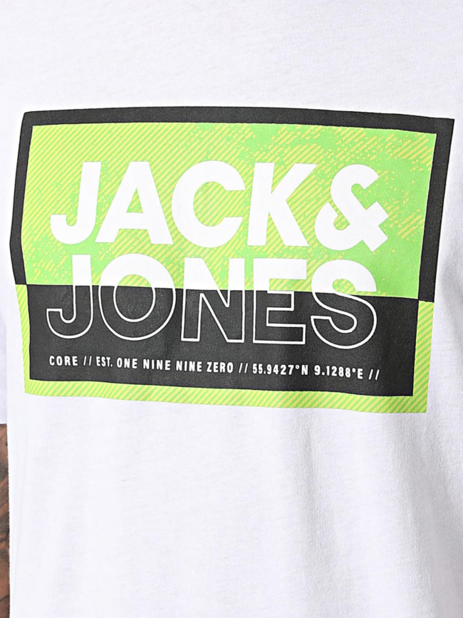 T-shirt logan summer blanc vert homme - Jack & Jones