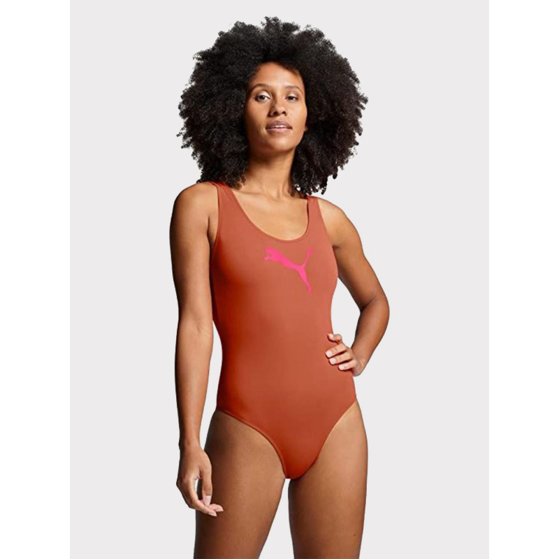 Maillot de bain 1 pièce logo orange femme - Puma