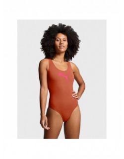 Maillot de bain 1 pièce logo orange femme - Puma