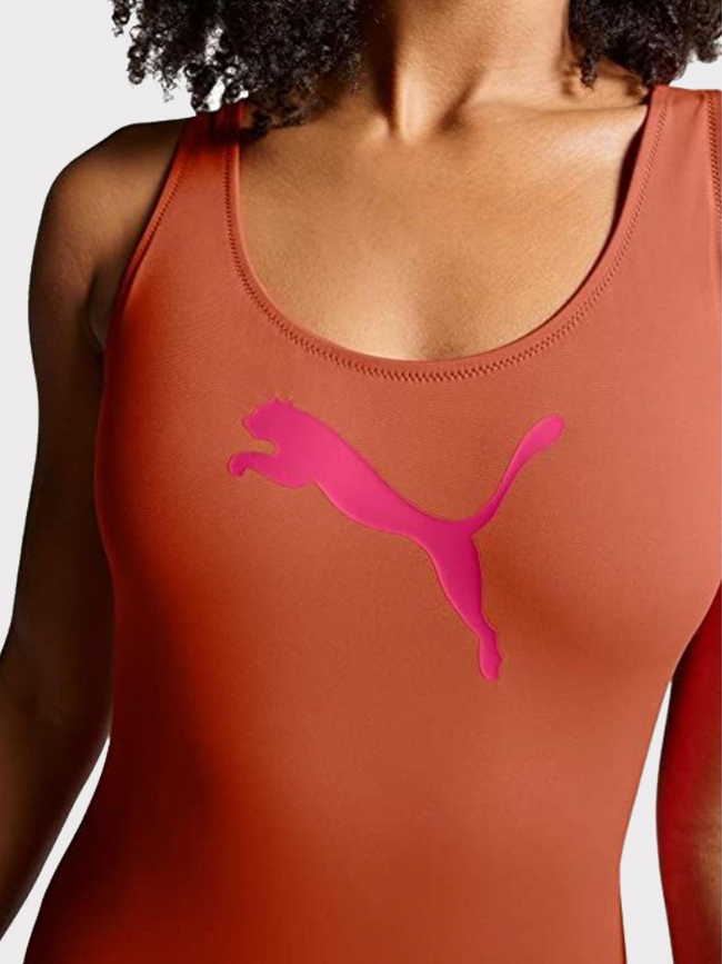 Maillot de bain 1 pièce logo orange femme - Puma