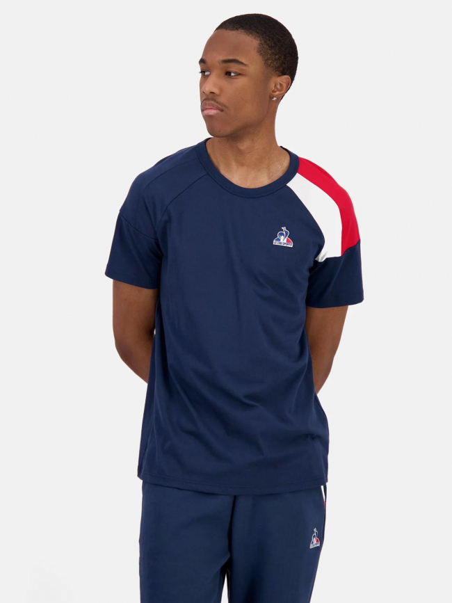 T-shirt tricolore n4 bleu marine homme - Le Coq Sportif