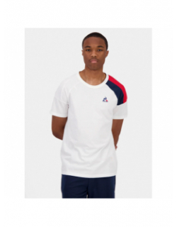 T-shirt épaule tricolore n4 blanc homme - Le Coq Sportif