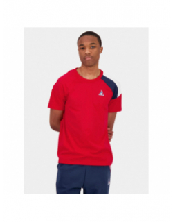 T-shirt épaule tricolore n4 rouge homme - Le Coq Sportif