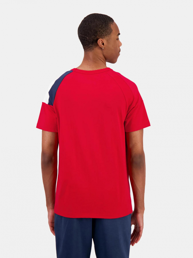 T-shirt épaule tricolore n4 rouge homme - Le Coq Sportif