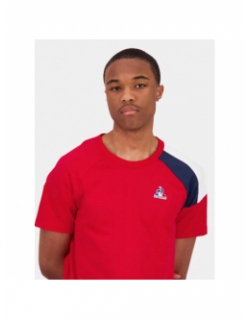 T-shirt épaule tricolore n4 rouge homme - Le Coq Sportif