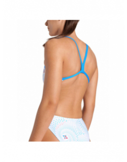 Maillot de bain natation 1 pièce fireflow blanc bleu femme - Arena