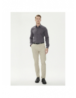 Chemise poplin stretch slim gris homme - Calvin Klein