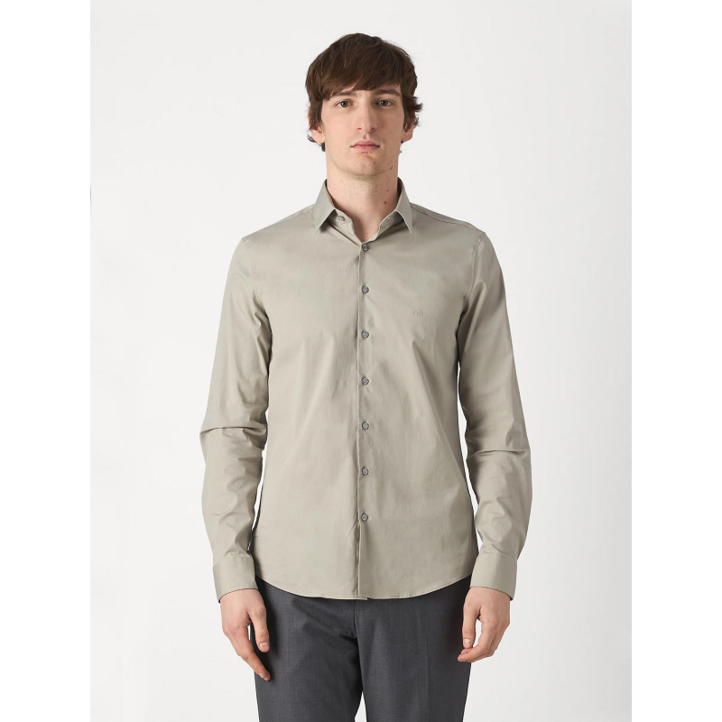 Chemise poplin stretch slim gris homme - Calvin Klein