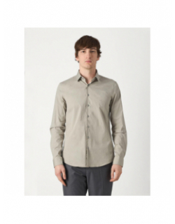 Chemise poplin stretch slim gris homme - Calvin Klein