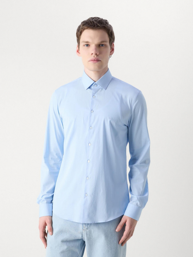 Chemise poplin stretch slim bleu homme - Calvin Klein