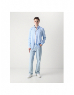 Chemise poplin stretch slim bleu homme - Calvin Klein