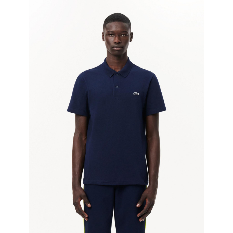 Polo uni regular logo bleu marine homme - Lacoste